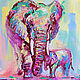 Painting with elephants 'Tenderness' (oil on canvas), Pictures, Voronezh,  Фото №1