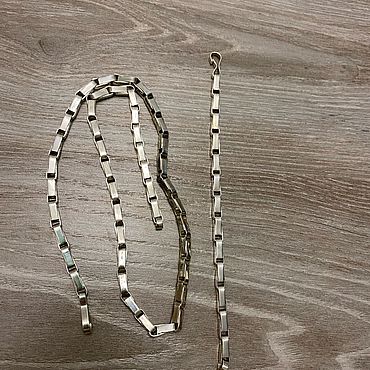 ручной работы. Ярмарка Мастеров - ручная работа Серебряная цепь и браслет необычного плетения. Handmade.