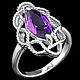 Серьги,кольцо 18,0 с аметистом из серебра. Комплекты украшений. Silveralbina. Ярмарка Мастеров.  Фото №8