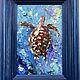  Oil painting 'Turtle in the ocean', framed. Pictures. Zhanne Shepetova. My Livemaster. Фото №4