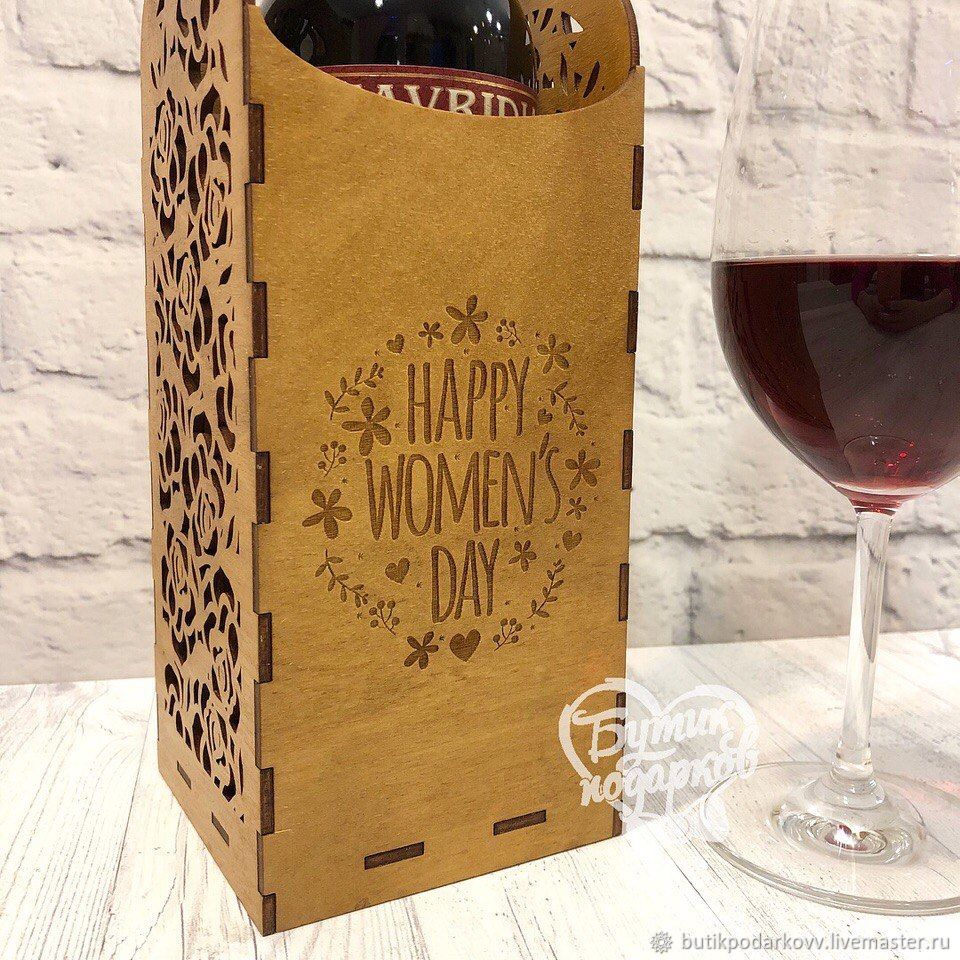 Коробка ящик для алкоголя с гравировкой вашего бренда на заказ в ...