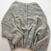 Одежда handmade. Livemaster - original item Oversized grey cashmere knitted cardigan 