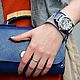 Manshe Blue wrist watch, wrist watch on a wide bracelet. Watches. MART. My Livemaster. Фото №5