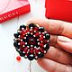 Brooch-pin: Brooch red black round Czech glass. Brooches. A surprising number. Online shopping on My Livemaster.  Фото №2
