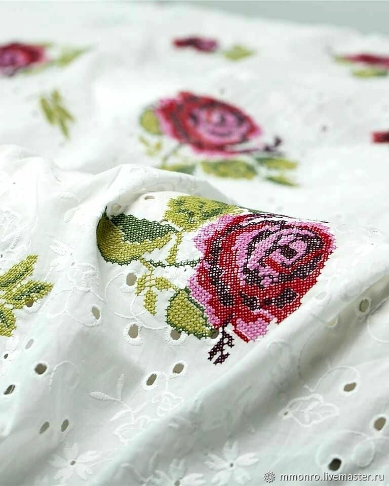 Остаток! Ришелье 100% хлопок с вышивкой купить в интернет-магазине ...