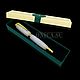 Pen Gift pen is made of pressed composite marble is white with light streaks of brown. Fittings made of jewelry of bronze and gold 750-th breakout
