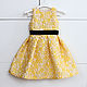 Yellow elegant dress for girls made of jacquard with a black belt. Childrens Dress. Maverick (clothing for girls). Online shopping on My Livemaster.  Фото №2