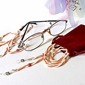 Аксессуары handmade. Livemaster - original item Chains for glasses made of beads and beads Elegant beige. Handmade.