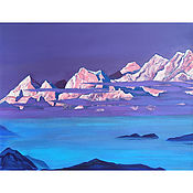 Картины и панно handmade. Livemaster - original item Painting copy of the Mountain landscape Roerich - Himalayas No. №3. Handmade.