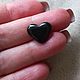 Black heart made of mudstone, Cabochons, Pyatigorsk,  Фото №1