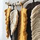 Макраме с жёлтыми и коричневыми перьями. Элементы интерьера. LisaHome. Ярмарка Мастеров.  Фото №5