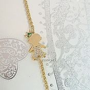 Золотой браслет пяточка для мамы коллекции дети