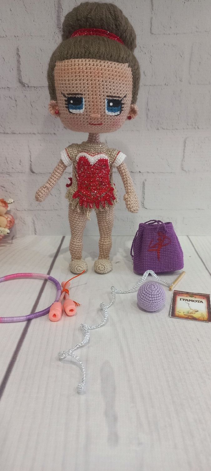 Кукла вязаная по фото,талисман для гимнастки – заказать на Ярмарке ...