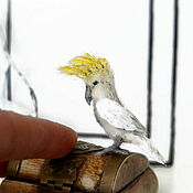 Куклы и игрушки handmade. Livemaster - original item Mini Parrot Cockatoo white, mini figure.. Handmade.