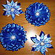 Order Elastic band for hair 'Blue flower' made of satin ribbons. Kрамелена - Подарки любимым. Livemaster. . Scrunchy Фото №3