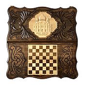 Сувениры и подарки handmade. Livemaster - original item Hand-carved backgammon 