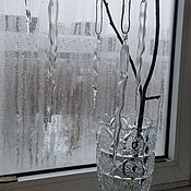 Колье - кулон на цепочке  из стекла в технике лэмпворк