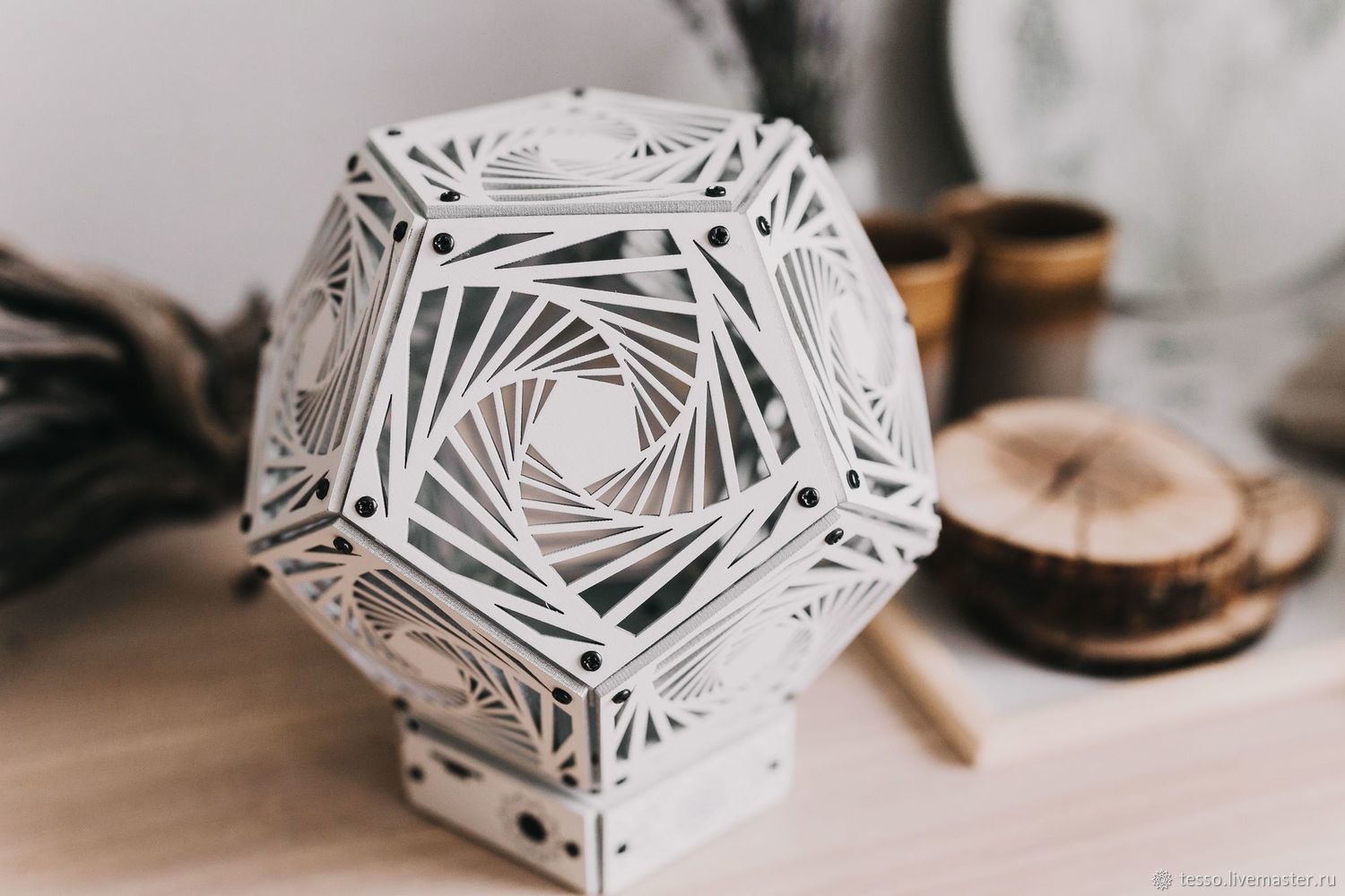 Проекционный светильник "Спираль White" ночник из дерева купить в ...