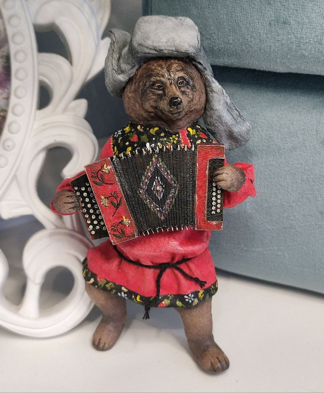 Ёлочная игрушка из ваты "Русский медведь" купить в интернет-магазине ...