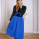Order Warm midi dress with straps, black and blue autumn dress warm skirt. Lara (EnigmaStyle). Livemaster. . Dresses Фото №3