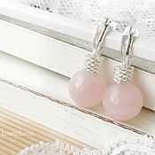 Украшения handmade. Livemaster - original item Earrings Rosebud / English rose quartz lock silver. Handmade.