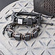 Order Bracelet made of shungite, triple weave black. keledrocks. Livemaster. . Braided bracelet Фото №3