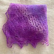 Аксессуары handmade. Livemaster - original item Down shawl goat down 1 meter purple. Handmade.
