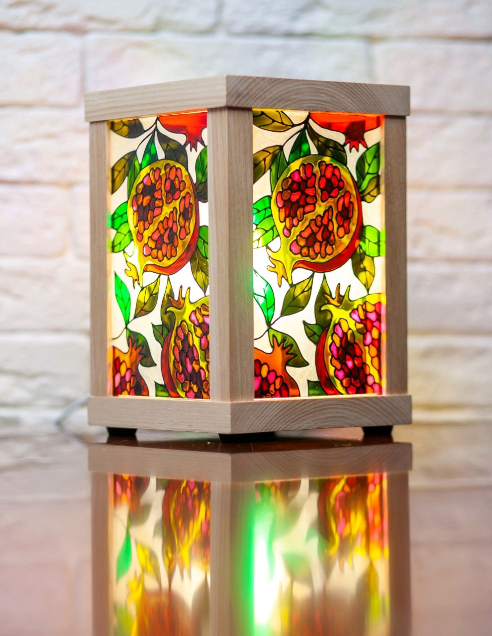 Светильник с витражной росписью "Гранат" в интернет-магазине Ярмарка ...