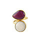 Ring with white agate, agate ring two stones dimensionless. Rings. Irina Moro. My Livemaster. Фото №4