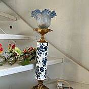 Винтаж handmade. Livemaster - original item Blue Flower lamp, France. Handmade.