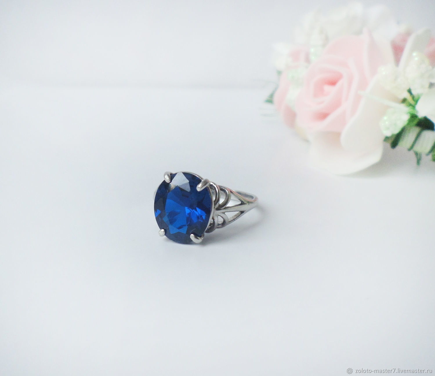 Silver ring 'Royal blue', Rings, Chaikovsky,  Фото №1
