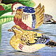 Painting 'Mandarin Ducks' made of gems, Pictures, Moscow,  Фото №1