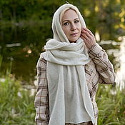 Аксессуары handmade. Livemaster - original item Scarves: Stole scarf white knitted kid mohair. Handmade.