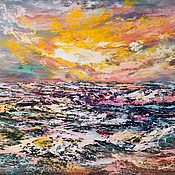 Картины и панно handmade. Livemaster - original item Oil painting sunset seascape 