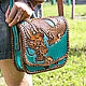 Женская кожаная сумка "Японский дракон" - цветная. Классическая сумка. Хельга. Кожаная мануфактура. Интернет-магазин Ярмарка Мастеров.  Фото №2