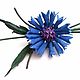 Brooch leather cornflower. Brooches. Shagree (Shagree). Online shopping on My Livemaster.  Фото №2