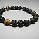 Order Bracelet with tiger eye and basalt (lava) ' Your rules'. Beautiful gifts for the good people (Alura-lights). Livemaster. . Bead bracelet Фото №3