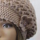 Knitted voluminous beret in beige color. Berets. Cozy corner (nadejdamoshkina). My Livemaster. Фото №4