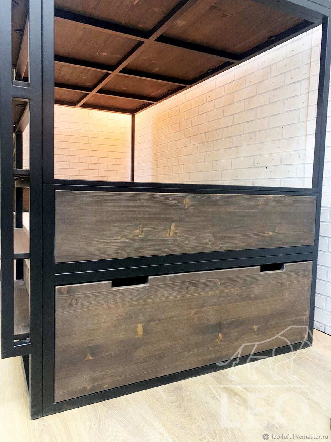 Кровать-чердак в стиле лофт с ящиками LF-739 – заказать на Ярмарке ...