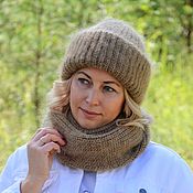 Аксессуары handmade. Livemaster - original item Fashionable Hat -stocking downy double large knitting. Handmade.
