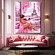 Картины в розовых тонах Картина маслом Окно в Париж Современный стиль, Картины, Москва,  Фото №1