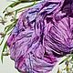 Большой фиолетовый шелковый шарф Палантин длинный жатый розово голубой, Палантины, Ступино,  Фото №1