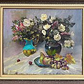 Картина маслом цветы «Аромат пионов» 60х100