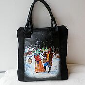 Сумки и аксессуары handmade. Livemaster - original item Leather bag with painted to order.. Handmade.