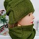 Set 'Olivia' hat and snood, greenery. Headwear Sets. Makushka_knits™. My Livemaster. Фото №6