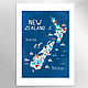 Плакат "Новая Зеландия". Карты мира. Krackared. Интернет-магазин Ярмарка Мастеров.  Фото №2