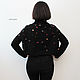 Women's cropped Black cardigan. Cardigans. CUTE-KNIT by Nata Onipchenko. My Livemaster. Фото №6