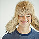 Сoyote fur ushanka hat for men, Hat with ear flaps, Moscow,  Фото №1