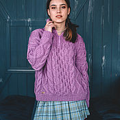 Одежда handmade. Livemaster - original item Jerseys: Women`s knitted sweater oversize woolen periwinkle color. Handmade.