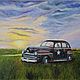 'Retro. El viejo coche' Pintura al óleo, Pictures, Moscow,  Фото №1